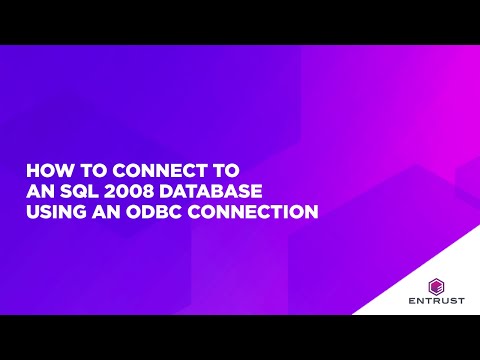 How to connect to aN SQL 2008 Database using an ODBC Connection