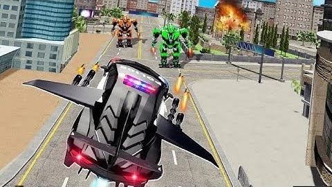 Flying Police Car Robot Hero: Robot Games Transforming robot games(By Falcon Gamer) Android Gameplay