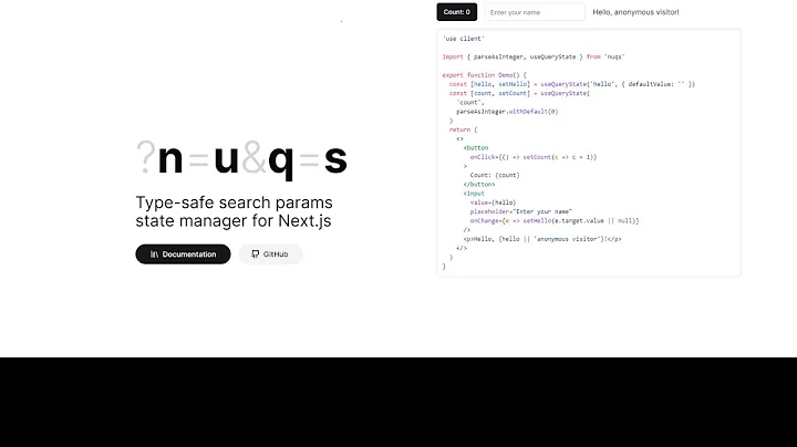 nuqs Next.js Type-Safe URL State Management