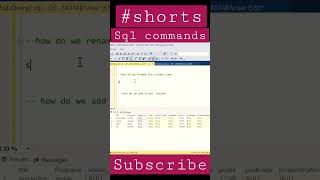 SQL commands | create| insert | delete | update | drop | rename#shorts#shortvideo #youtubeshorts#usa