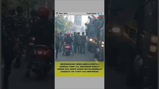 Konvoi ORMAS GPK geber² knalpot motor saat berpapasan Yonif 403, membuat anggota TNI bertindak