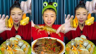 Mukbang ASMR eating Grilled Skewers Bureau Handmade Fried Skewers | Li Xiao Mukbang Ep.011