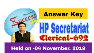 Answer key- HP Secretariat -692