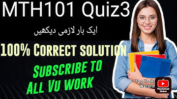 MTH101 Quiz no3 solution File | insha Allah 10/10 marks| vu mth101 |calculus and analytical geomatry