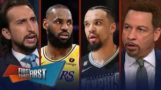 Dillon Brooks trash talks LeBron James, Grizzlies defeat Lakers in Game 2 | NBA | FIRST THINGS FIRST