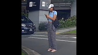 Lady crossed Penang Road with eyes glued to phone and stopped in the middle of the road to text