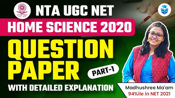 UGC NET Home Science | Paper 2 Home Science 2020 PYQs by Madhushree Mam | JRFAdda