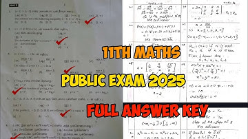 11th maths public exam question paper & full Answer key 2025
