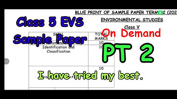KV Class 5 EVS PT 2 Sample Paper #seenuprt #kvs #pt2