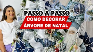 NATAL 2023 ÁRVORE DE NATAL AZUL, BRANCO E PRATA DECORAÇÃO COMPLETA DICAS E TENDÊNCIAS #natal2023
