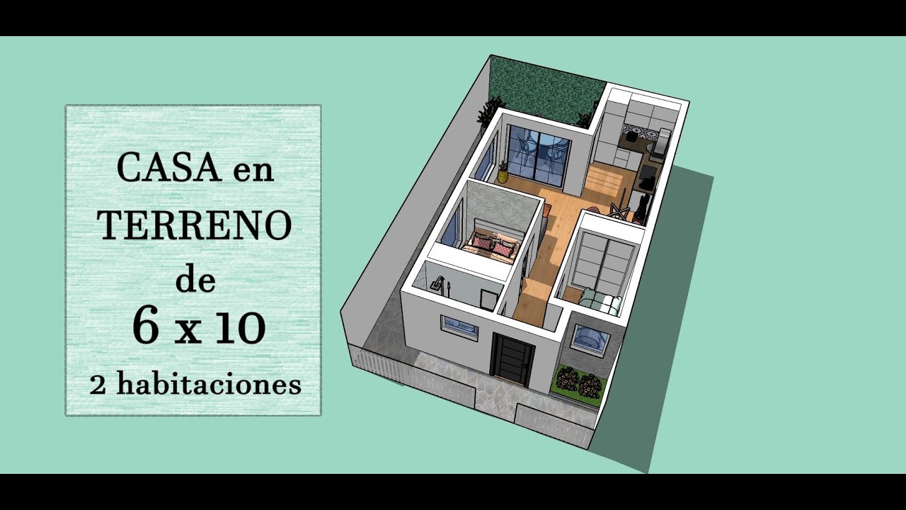 CASA EN UN TERRENO DE 6X10 CON 2 HABITACIONES