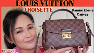 Louis Vuitton Croisette Damier Ebene Shoulder Crossbody handbag Brown  Canvas 