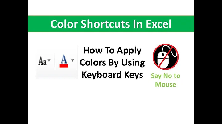 Color Shortcuts in Excel || How to apply color by using shortcuts in Excel || Excelism