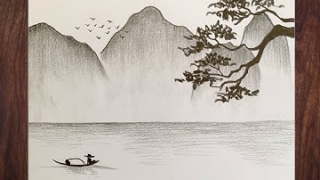 Vẽ Đề Tài Phong Cảnh Bằng Bút Chì 6B | how to draw scenery with pencil #vetranh #vetranhphongcanh