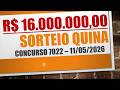 RESULTADO QUINA DE 11/05/2026 CONCURSO 7022 | NÚMEROS SORTEADOS