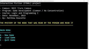 The Mystery of the Book That Was Read by the Person Who Read It (Console App) - C# Text Adventure