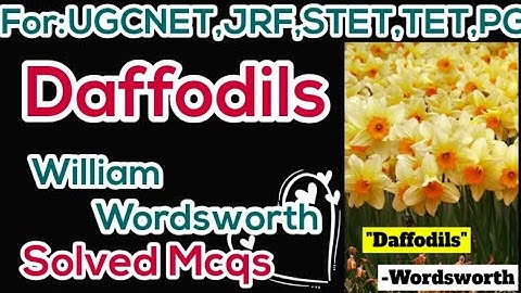 MCQs daffodils william wordsworth | daffodils | william wordsworth@studyadmirers