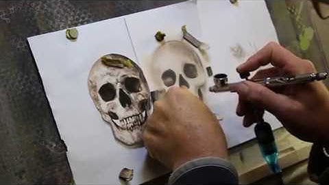How to airbrush. A step by step guide,  for beginners and more. Airbrush skull part 2