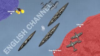 Channel Dash от линкора Шарнхорст и Гнейзенау, 1942 г., анимация