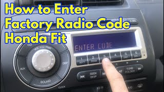 How to Enter Radio Code Honda Fit