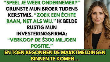 MIJN BROER ZEI: ‘ZOEK EEN ÉCHTE BAAN.’  IK BEN AL 2 JAAR MEERDERHEIDSAANDEELHOUDER VAN ZIJN BEDRIJF.