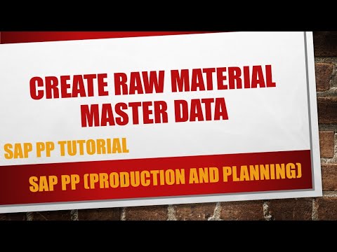 How to create Raw Material Master data in SAP