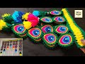 बची ऊन से बनाए मोर 🦚 के पंखों वाला ऊन का तोरण और पट्टी, Crochet Woolen Peacock feather, Door hanging