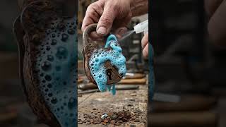 rust removal Old Padlock #video #viralshorts #viralreels #rust #clean #clips #cleanout #aianimation