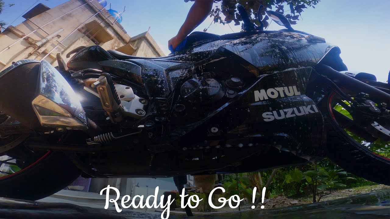 Washing my Modified Suzuki Gixxer SF Shampoo Polish Chain Lube