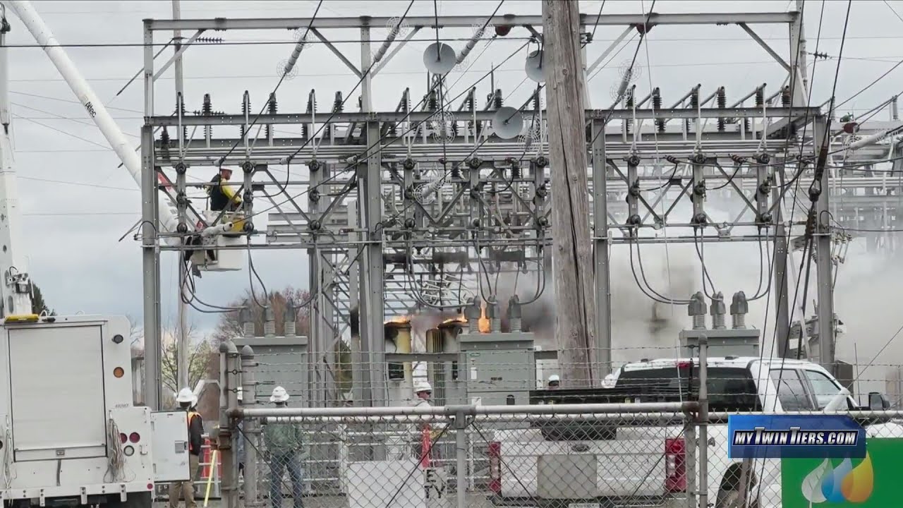 Power restored after substation fire in Chemung County - YouTube