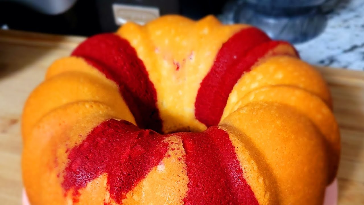 Red Velvet Swirled Cream Cheese Pound Cake updated #recipe #redvelevet #creamcheese #poundcake