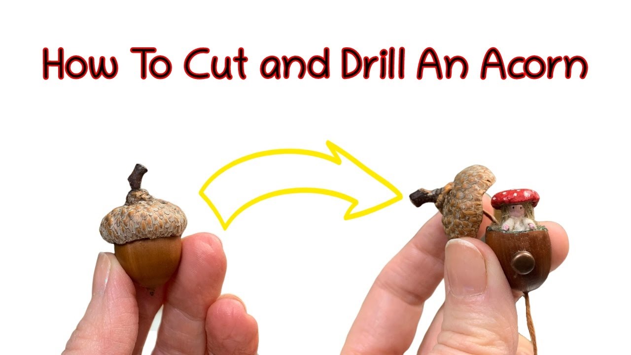 Crafting With Acorns - How I cut and drill holes in acorns 