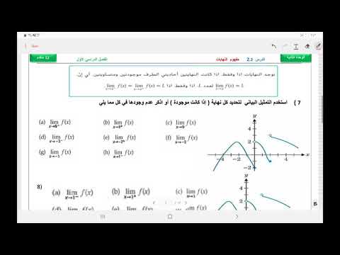 الثاني عشر المتقدم الدرس 2 2 مفهوم النهايات ج 2 ايجاد النهايات بيانيا