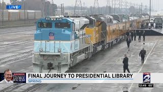 President George H.W. Bush's train travels from Spring to College Station