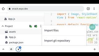 Add image - Expo snack