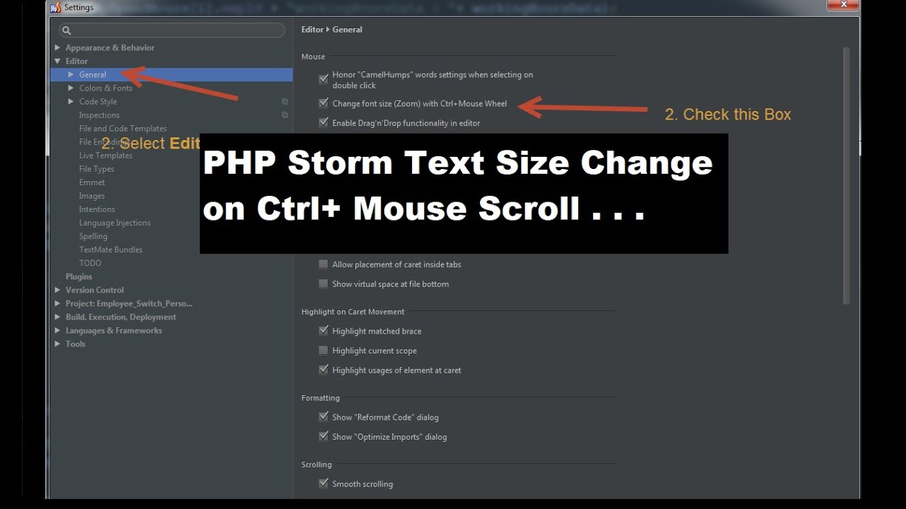 Phpstorm Font Size