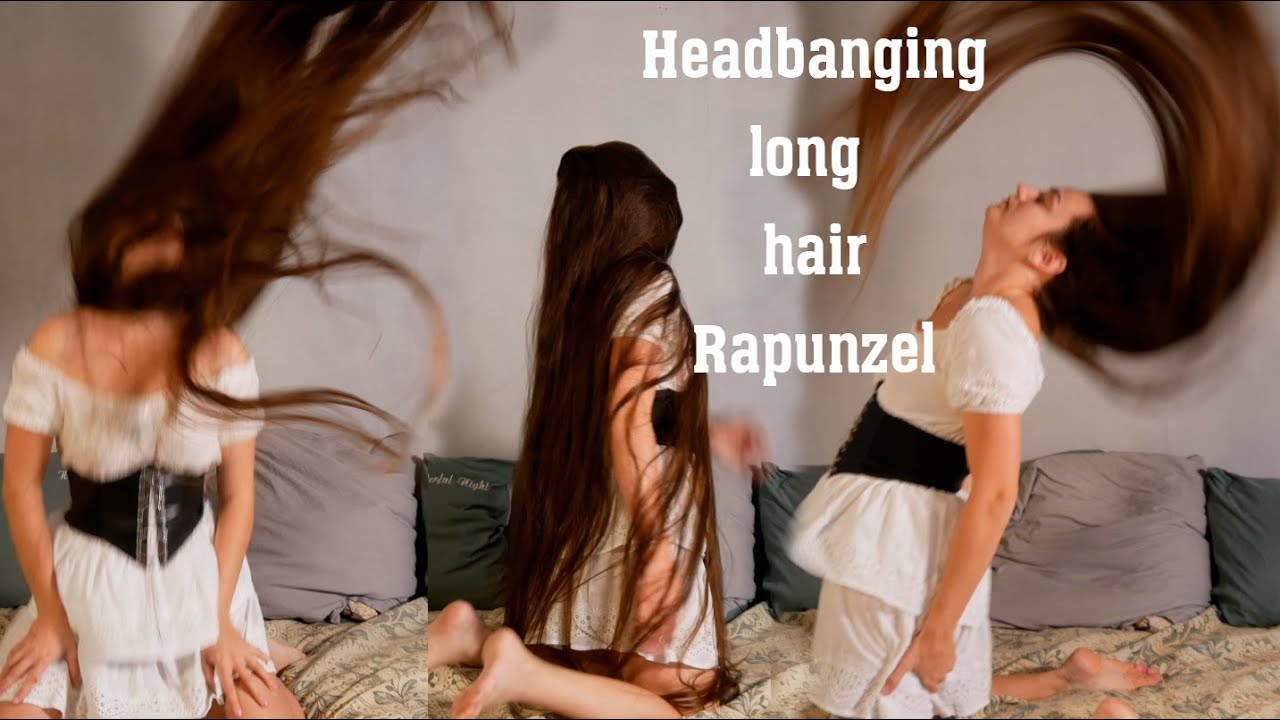 Headbanging Super long hair Dobromira rapunzel 😱hair dance