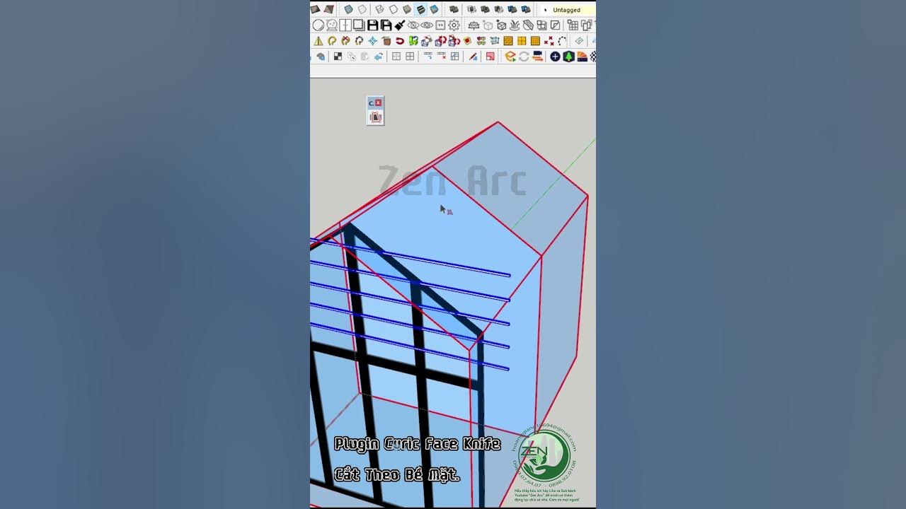 Sketchup Plugin Curic Face Knife cắt theo bề mặt sketchup shorts