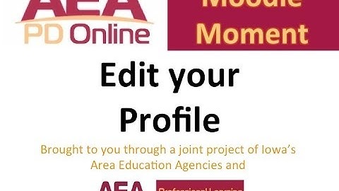 How to Edit your Moodle Profile