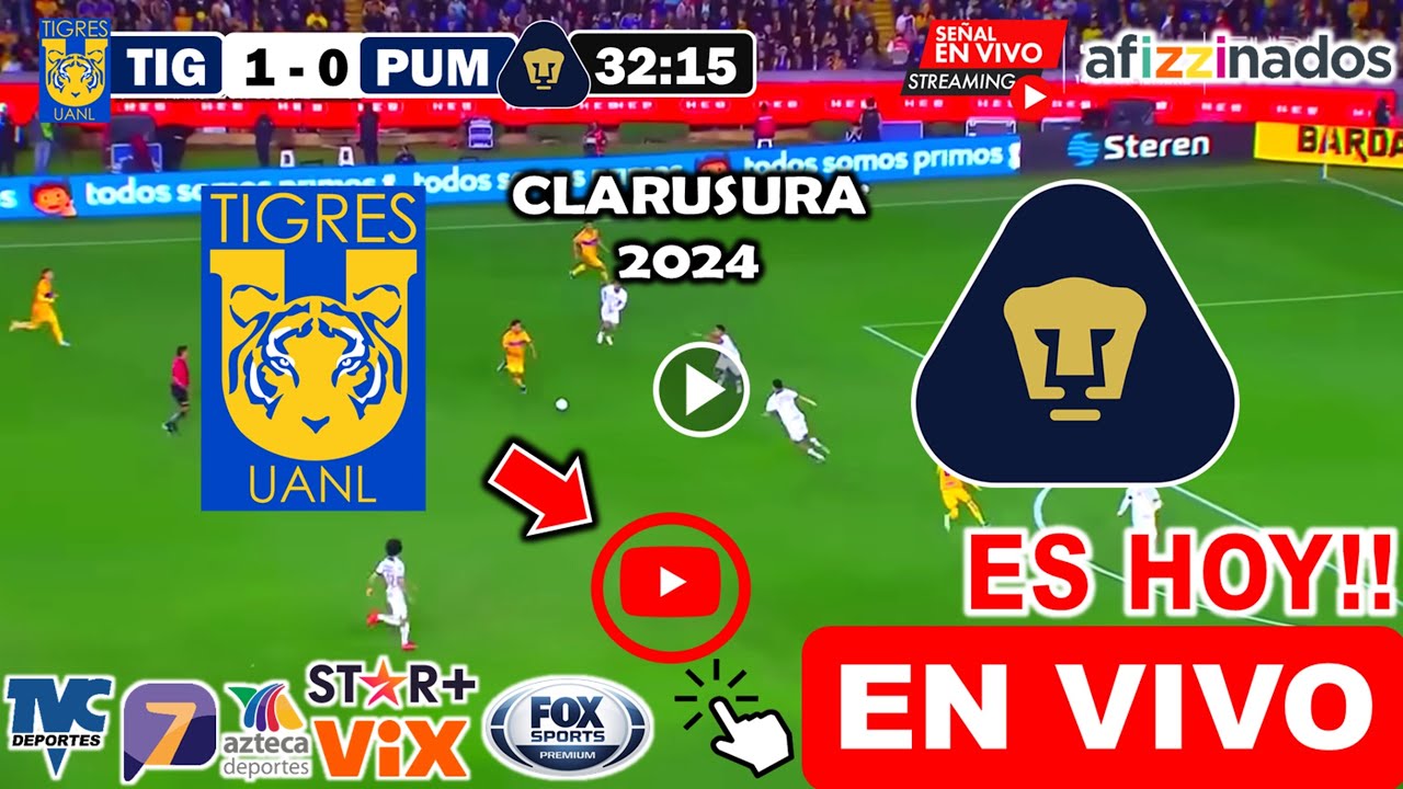 Tigres vs. Pumas en vivo, donde ver, a que hora juega tigres vs. pumas ...