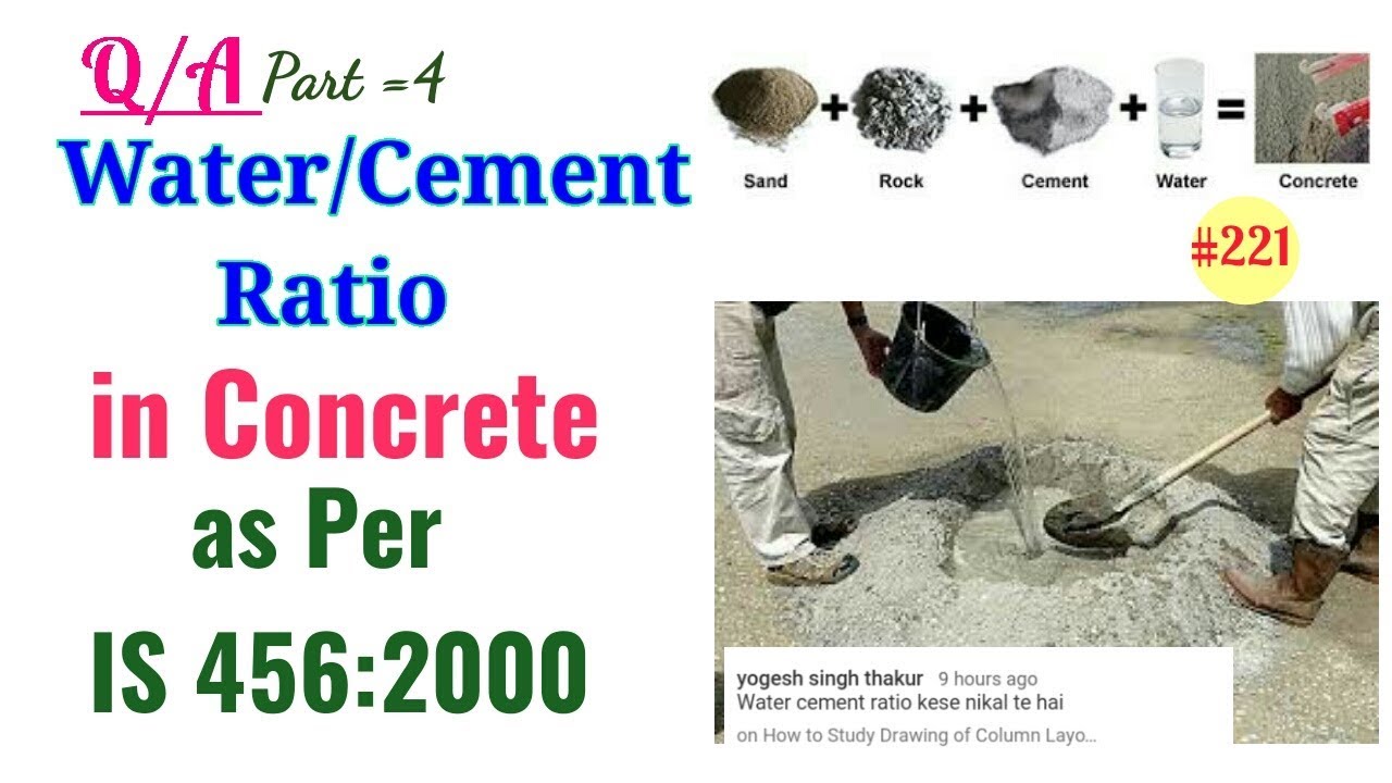 Grade of Concrete and Water Cement Ratio Grade of Concrete in Hindi