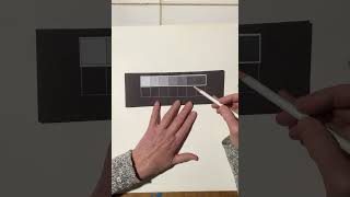 Making a Value Scale using white colored pencil
