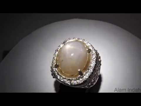 Cincin Batu Permata Natural White Safir / Sapphire Birma 07. 