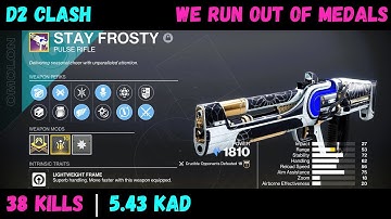 D2 Clash ❄️ Stay Frosty (16 Primary Kills) 20-Kill Streak Medal 😎 Bannerfall | 38 Kills | 5.43 KAD