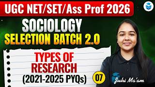 UGC NET Sociology 2026 | Types Of Research PYQs (2021–2025) | Important Questions | JRFAdda