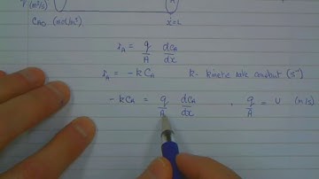 Plug flow reactor with first order kinetics (performance equation)