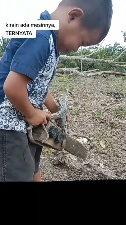 bocil viral bikin ngakak dengan suara gergaji pemotong kayu (senso)