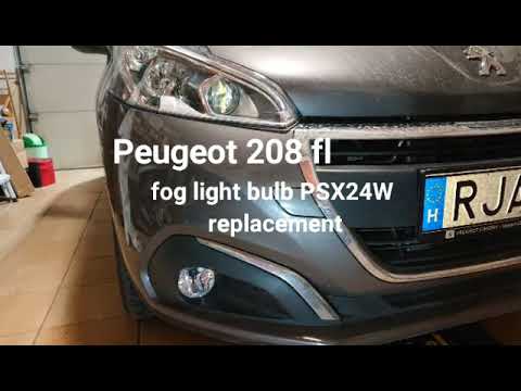 Peugeot 208 fog light bulb - YouTube