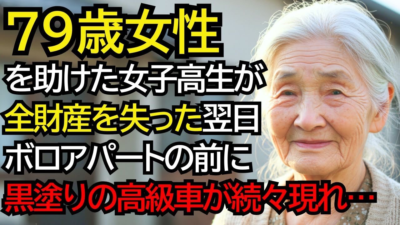貧しい学生がおばあさんの病院代を肩代わりした翌日、ボロアパートに黒塗りの高級車が続々と現れました
