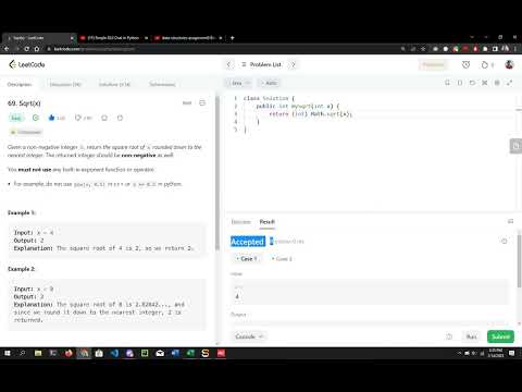LeetCode Problem "Sqrt(X)"||Competitive Programing With Java @Codolearn